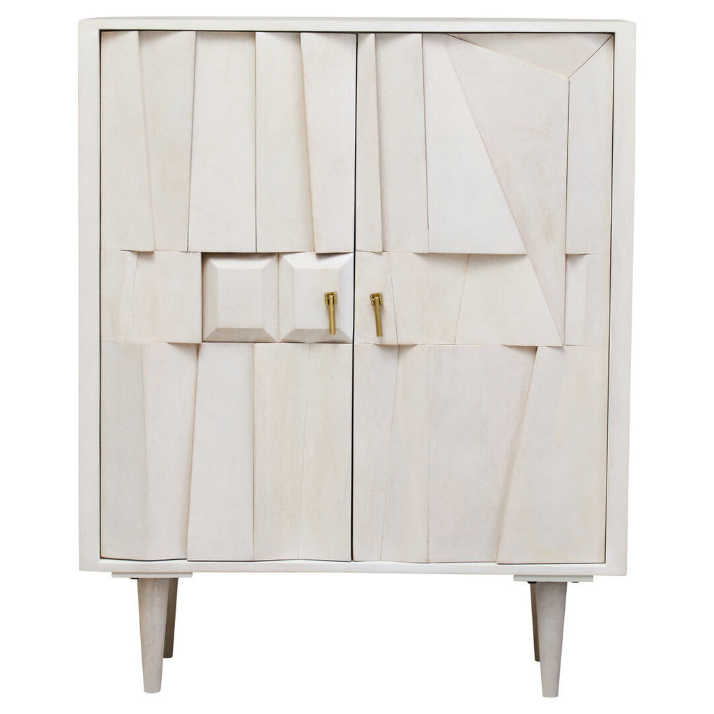 Arvion Mango Wood Cabinet - White Wash