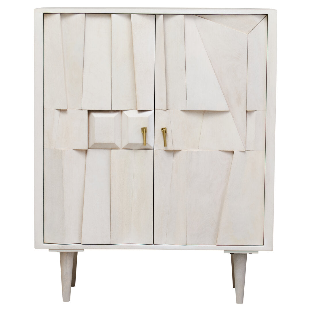 Arvion Mango Wood Cabinet - White Wash