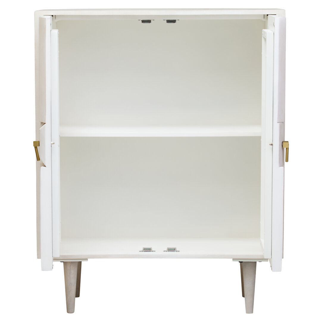 Arvion Mango Wood Cabinet - White Wash