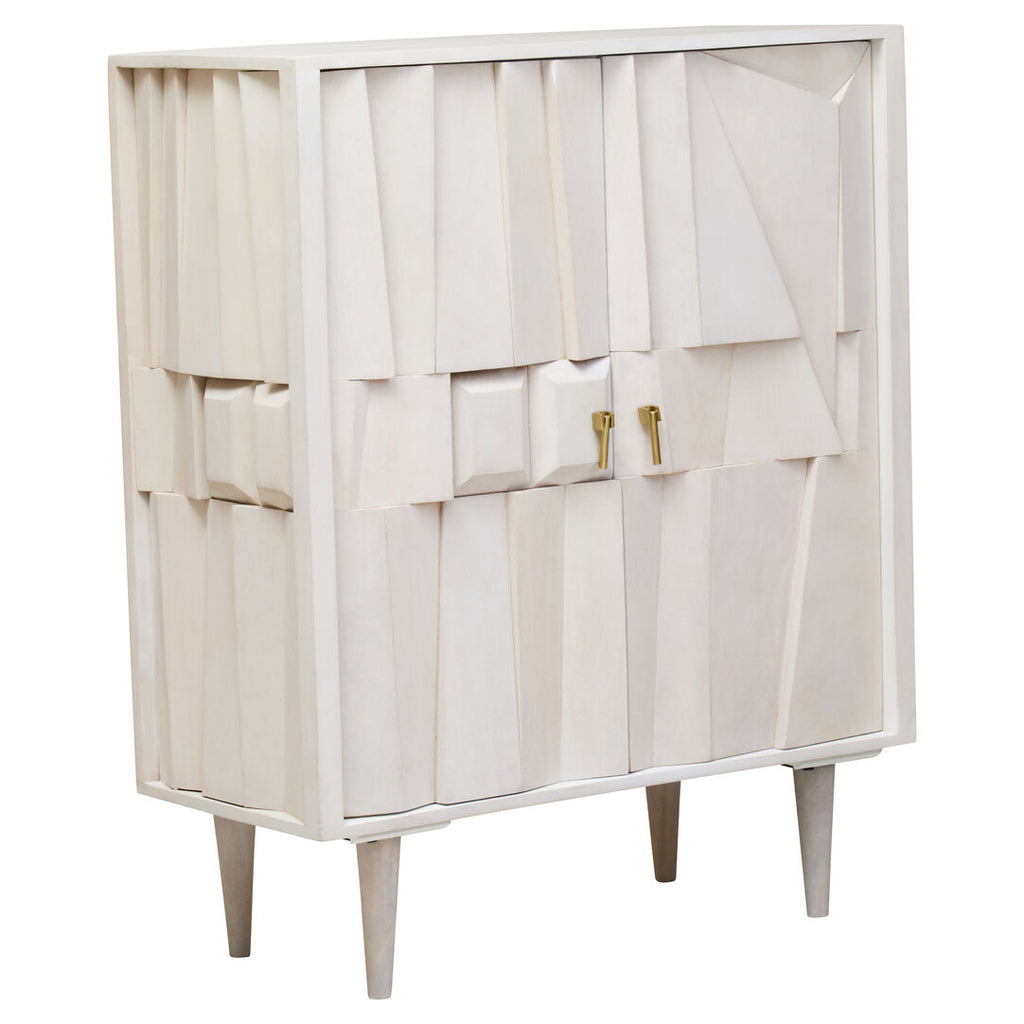 Arvion Mango Wood Cabinet - White Wash
