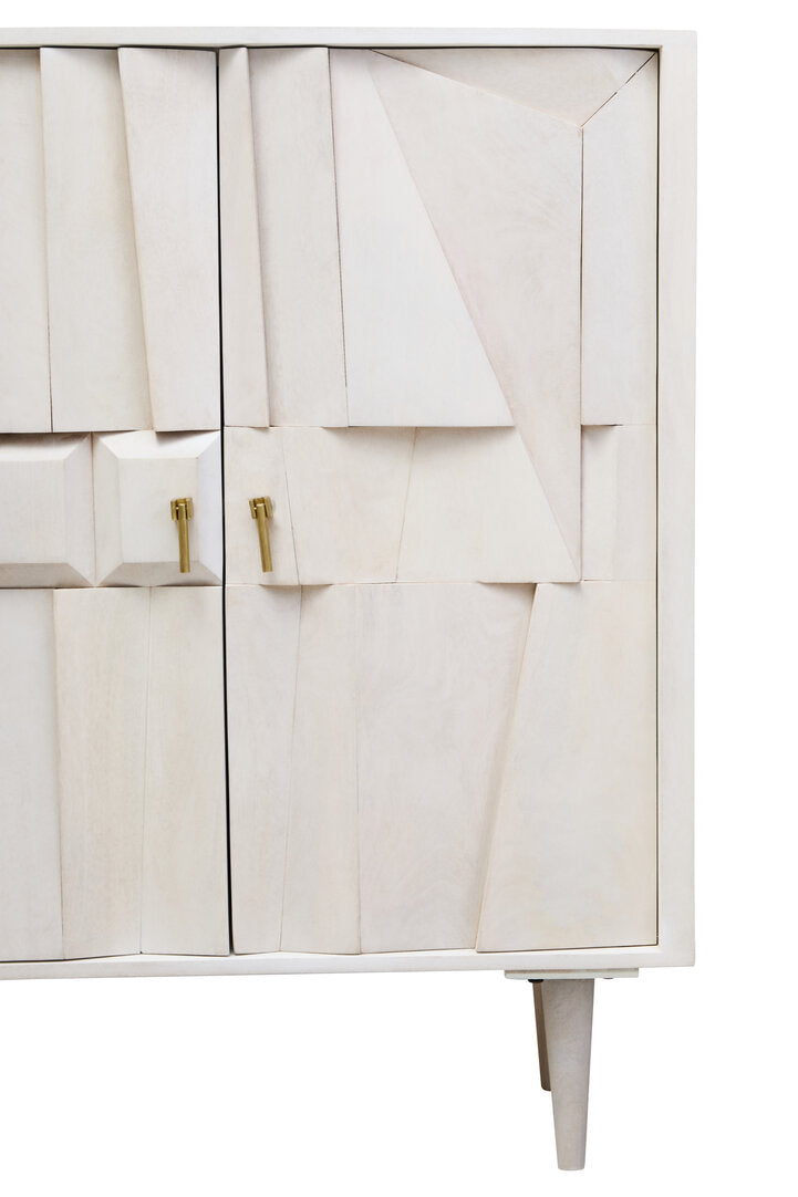 Arvion Mango Wood Cabinet - White Wash