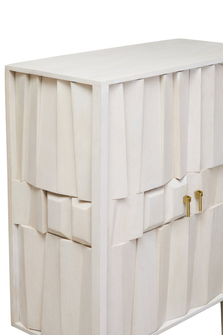 Arvion Mango Wood Cabinet - White Wash