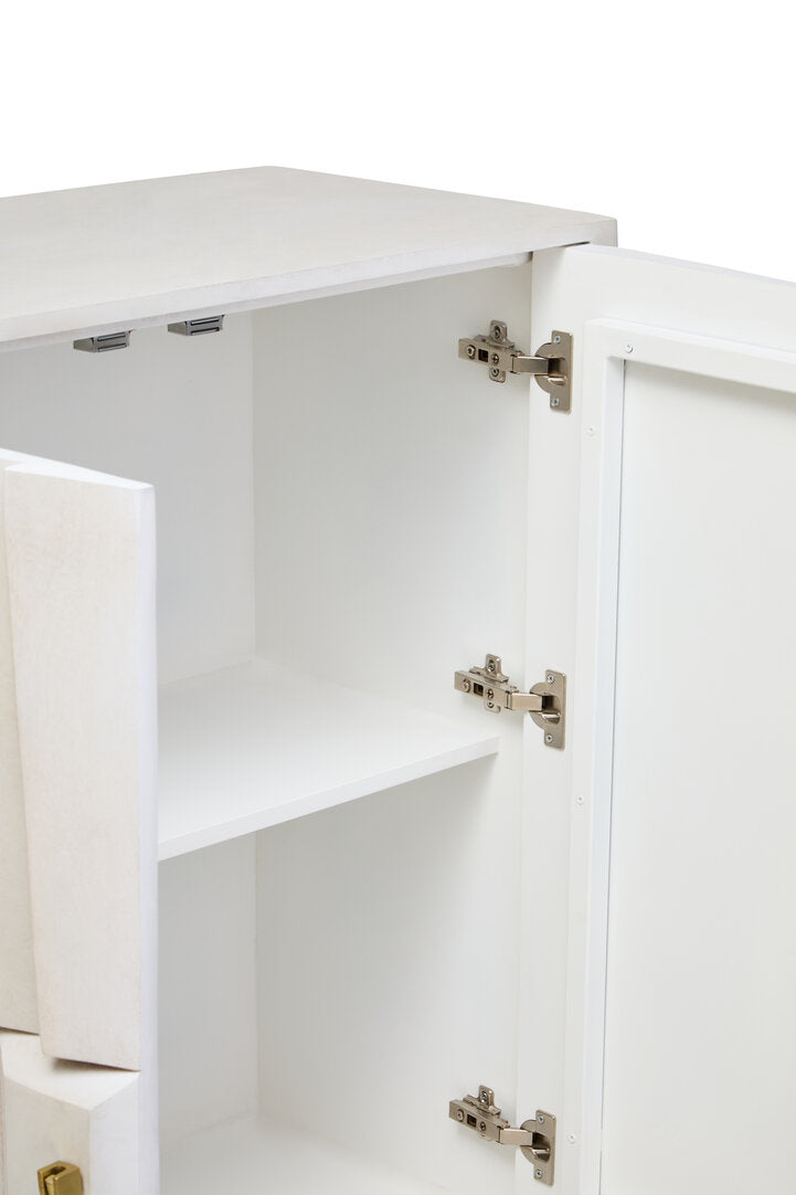 Arvion Mango Wood Cabinet - White Wash