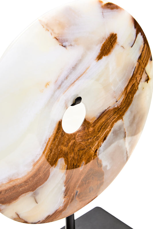 Vona Round Onyx Disc Sculpture - Small