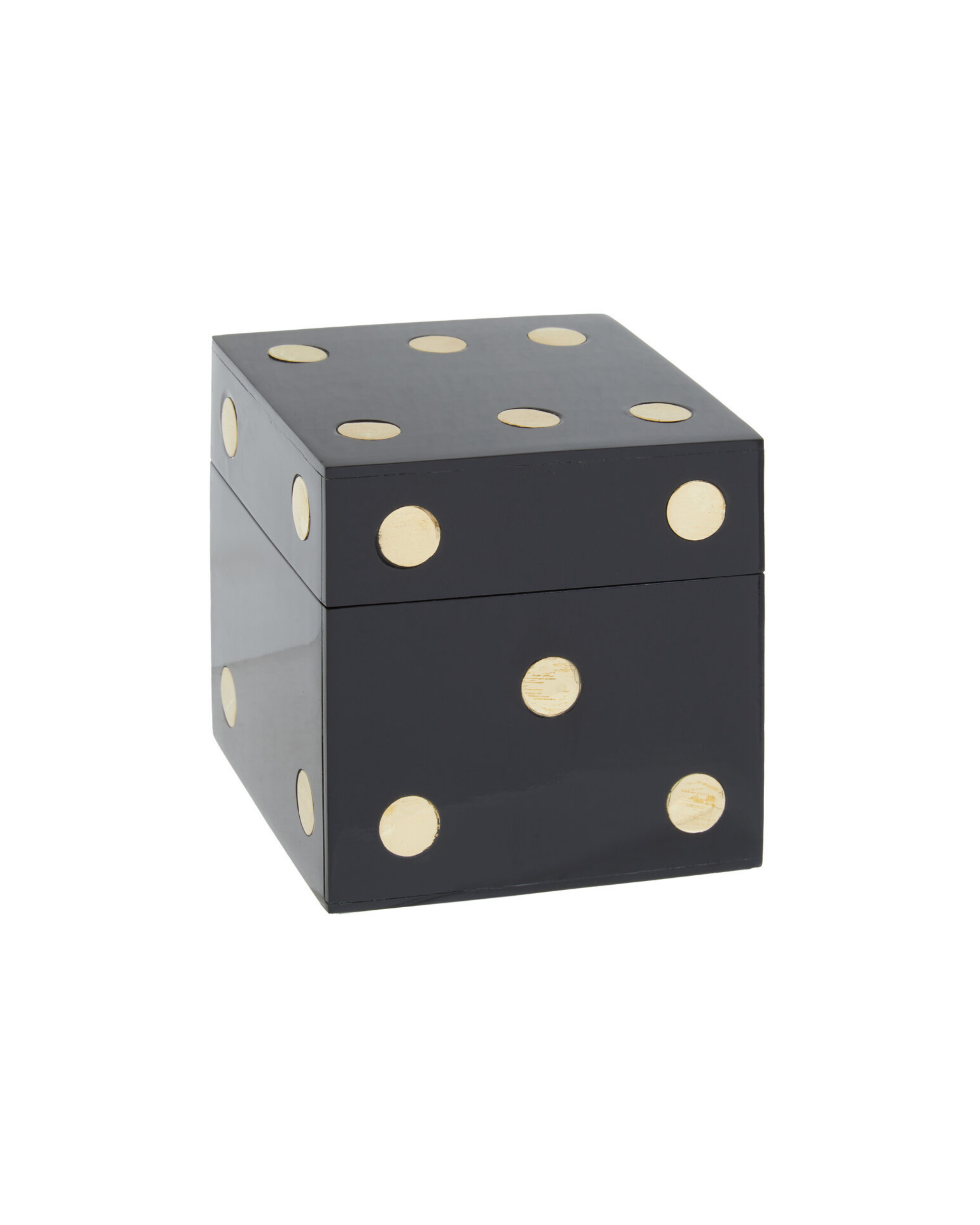 Dixon Dice Box with 5 Dice - Black & Gold