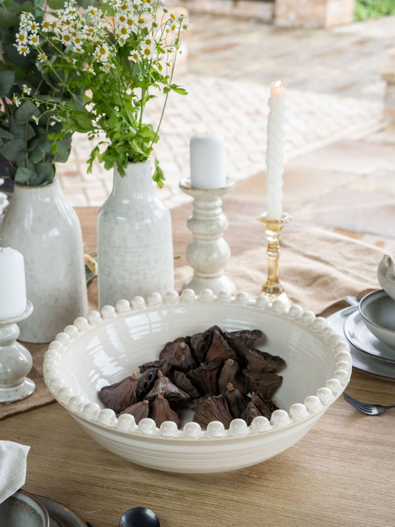 Ocean Glaze Bobble Bowl - White