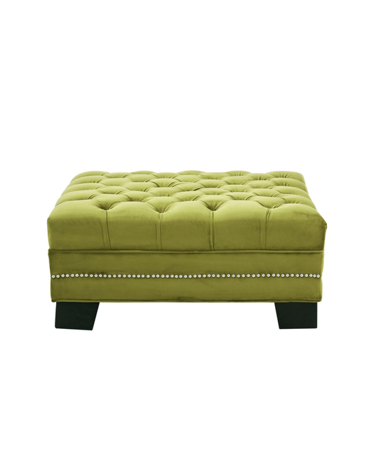 Rhodes Footstool - Moss Velvet