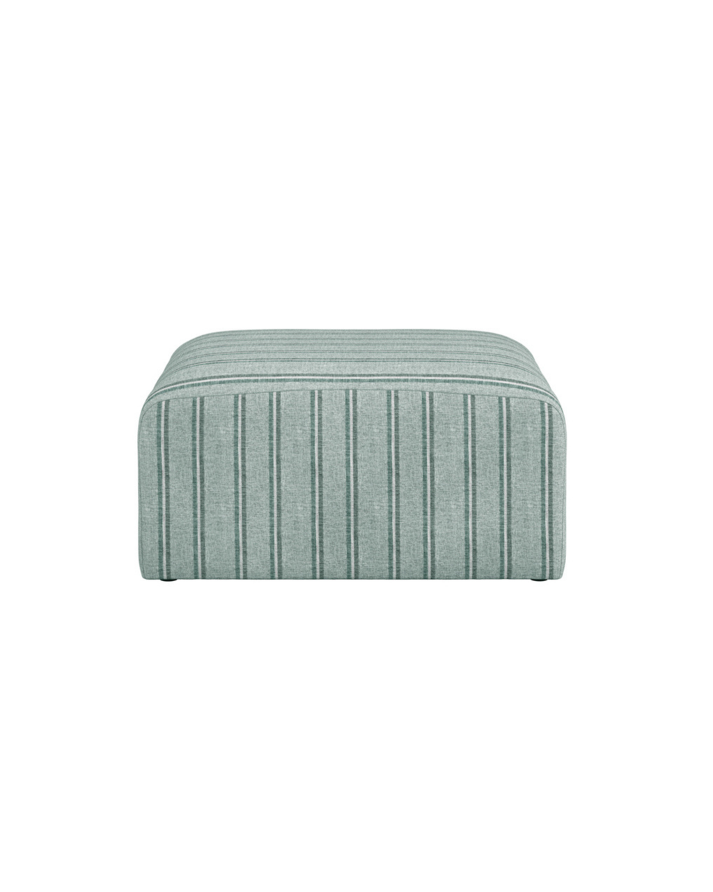 Selby Thick Striped Pouffe - Verdigris & Blue