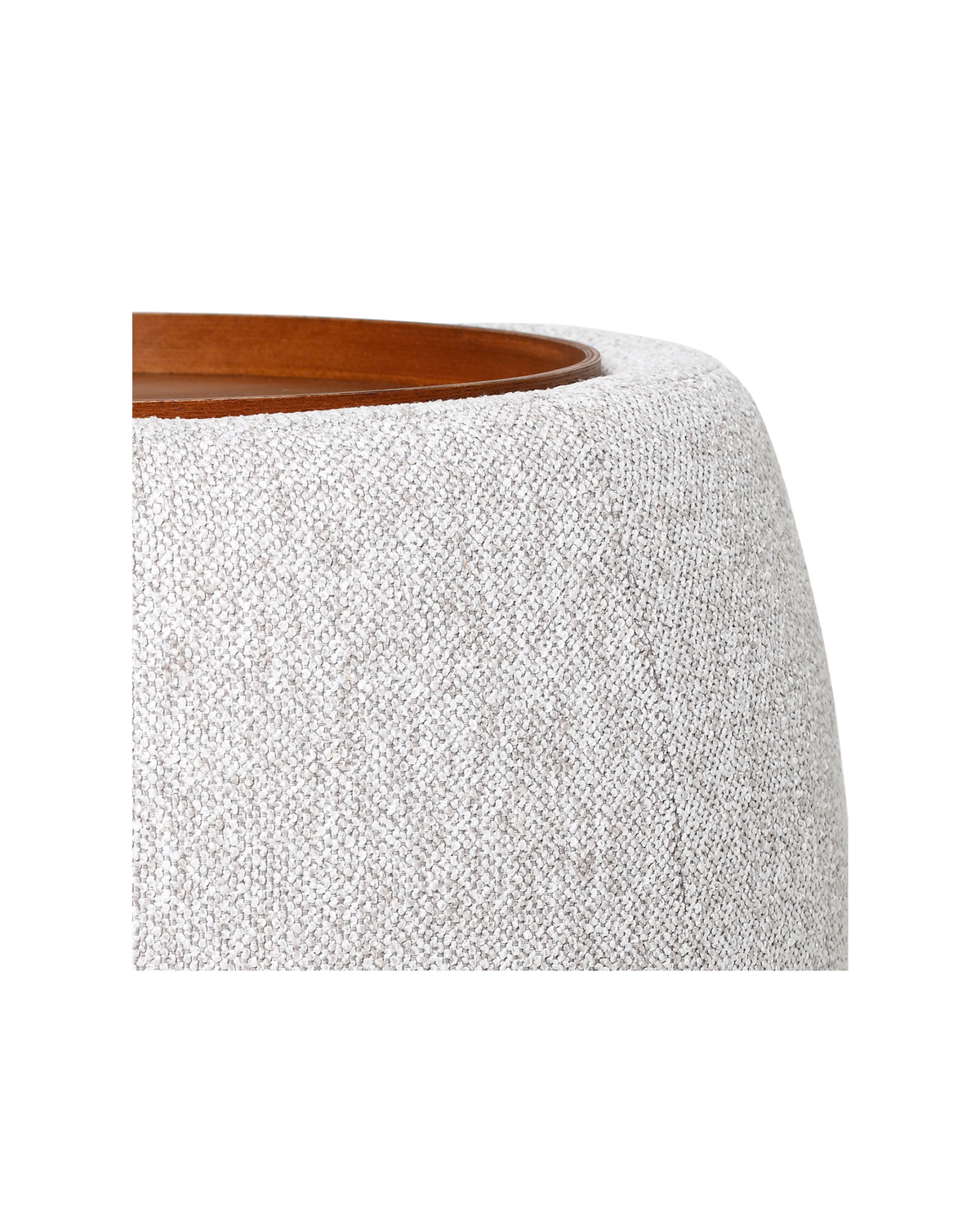 Colfax Side Table Ottoman - Walnut & Grey