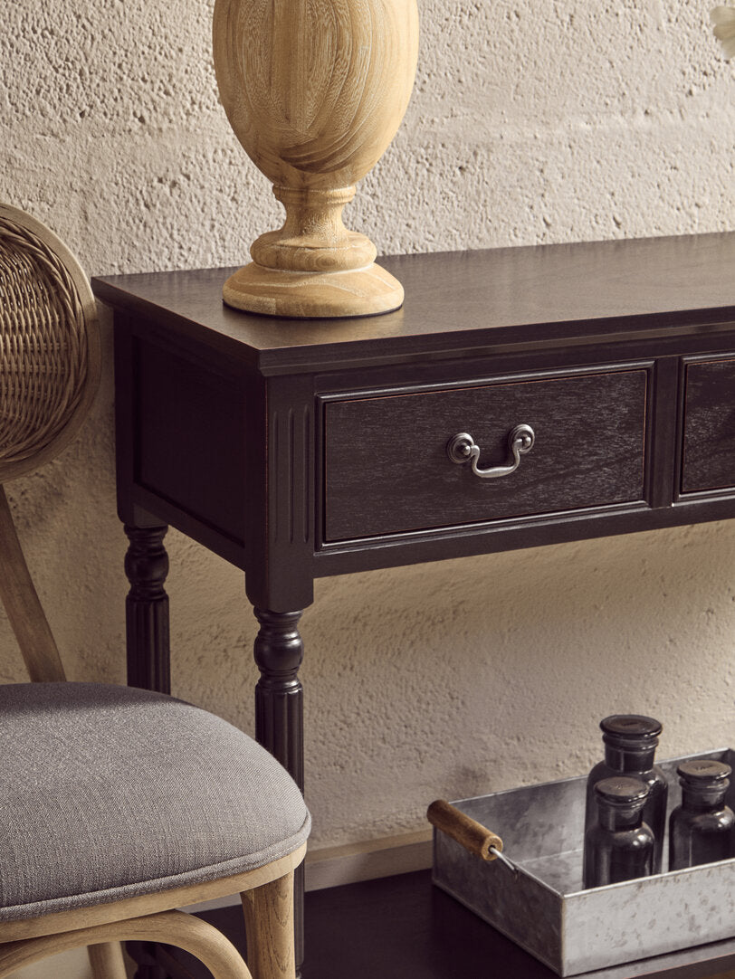 Harbour Three Drawer Console Table - Black