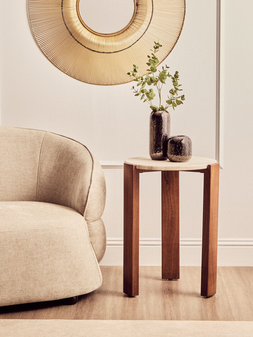 Palisades Side Table - Travertine