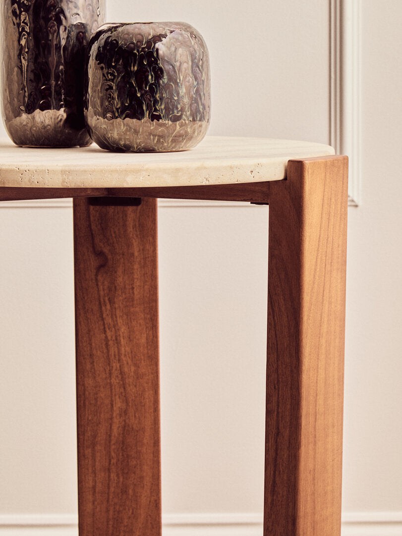 Palisades Side Table - Travertine
