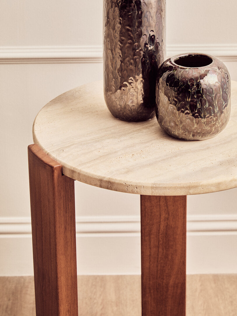 Palisades Side Table - Travertine
