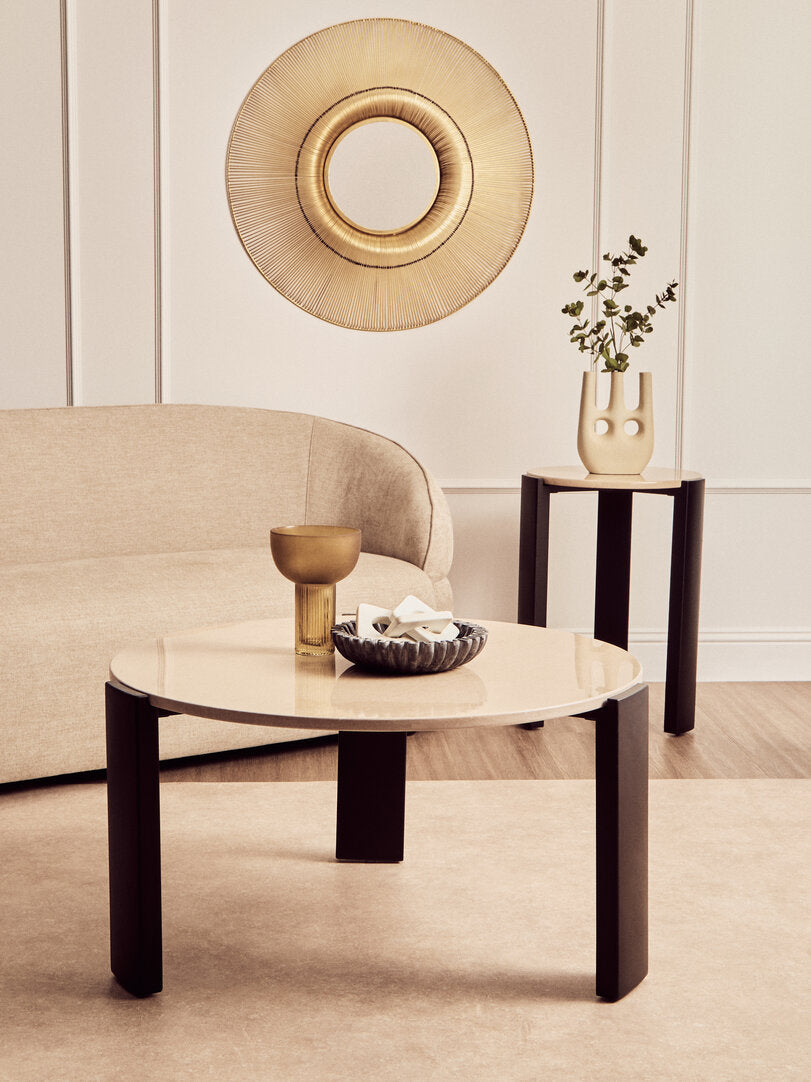 Palisades Side Table - Cream Marble