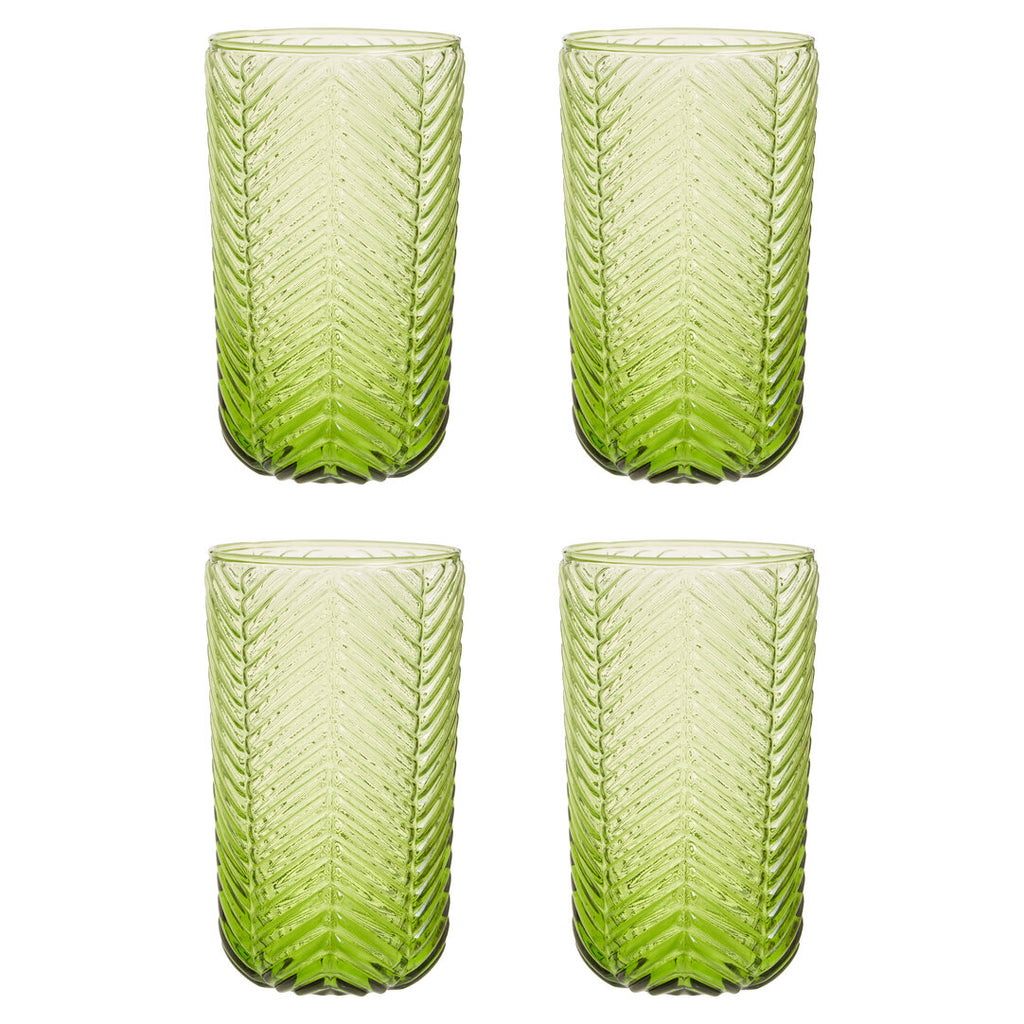 Trevelle Green Highball Glasses - Set of 4