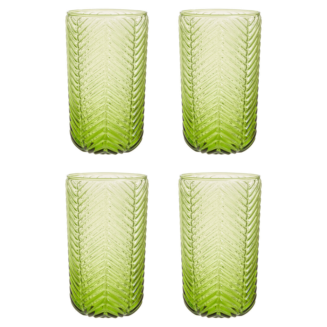 Trevelle Green Highball Glasses - Set of 4