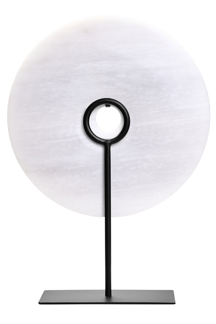 Rio Marble Disc Sculpture - Grey - Large