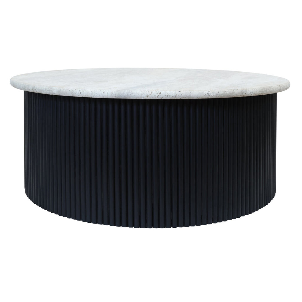 Cove Coffee Table - Travertine & Black