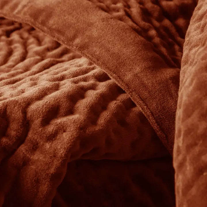 Haze Velvet Quilted Throw Sunset