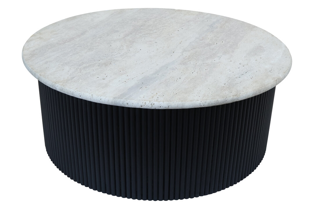 Cove Coffee Table - Travertine & Black