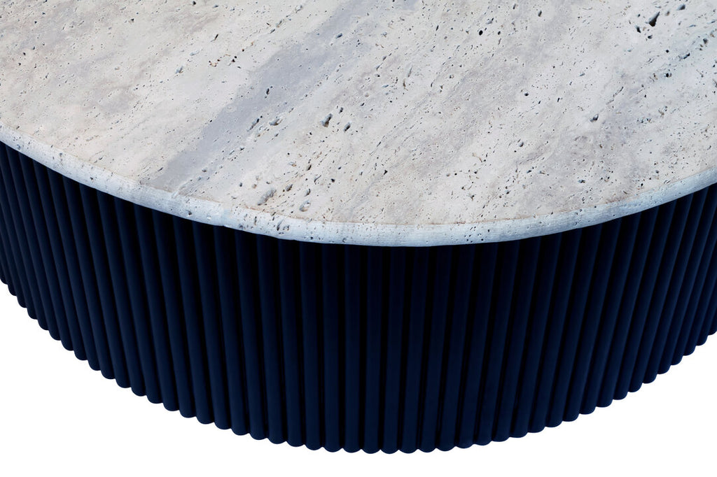Cove Coffee Table - Travertine & Black