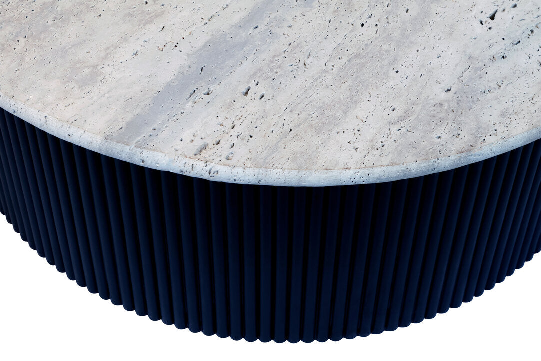 Cove Coffee Table - Travertine & Black
