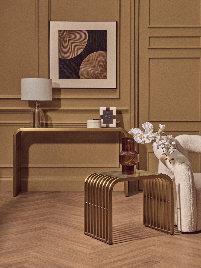 Conrad Console Table - Matte Gold & Glass