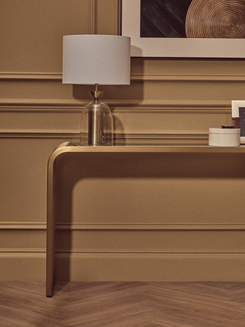 Conrad Console Table - Matte Gold & Glass