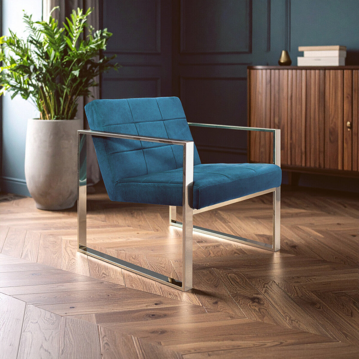 West Lounge Chair - Teal Velvet