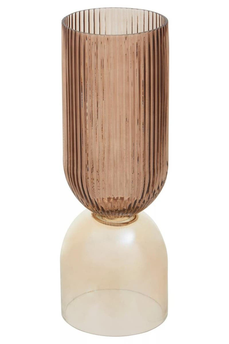 Moss Amber and Brown Glass Vase - Large