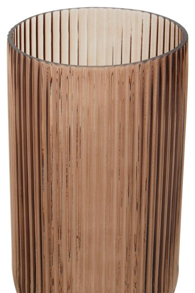 Moss Amber and Brown Glass Vase - Large