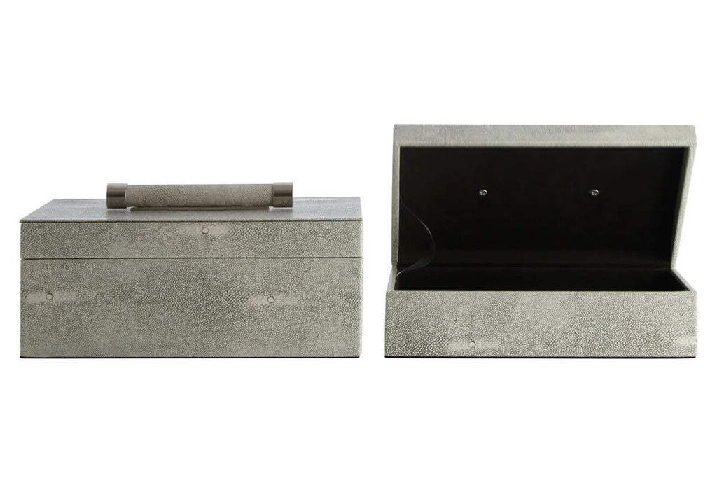Pendry Trinket Boxes - Set of 2 - Grey Shagreen