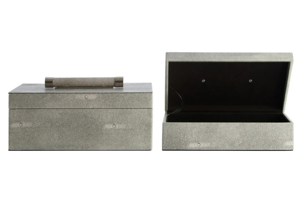 Pendry Trinket Boxes - Set of 2 - Grey Shagreen