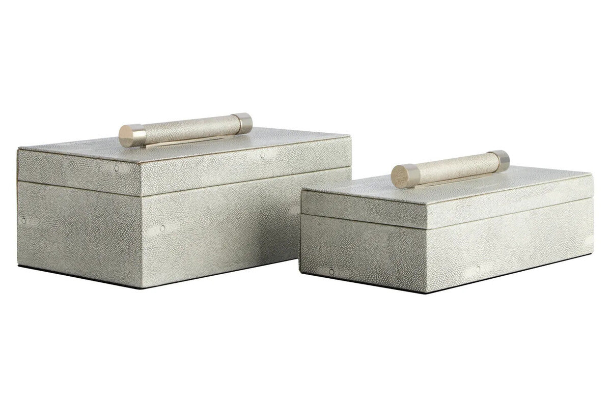 Pendry Trinket Boxes - Set of 2 - Grey Shagreen