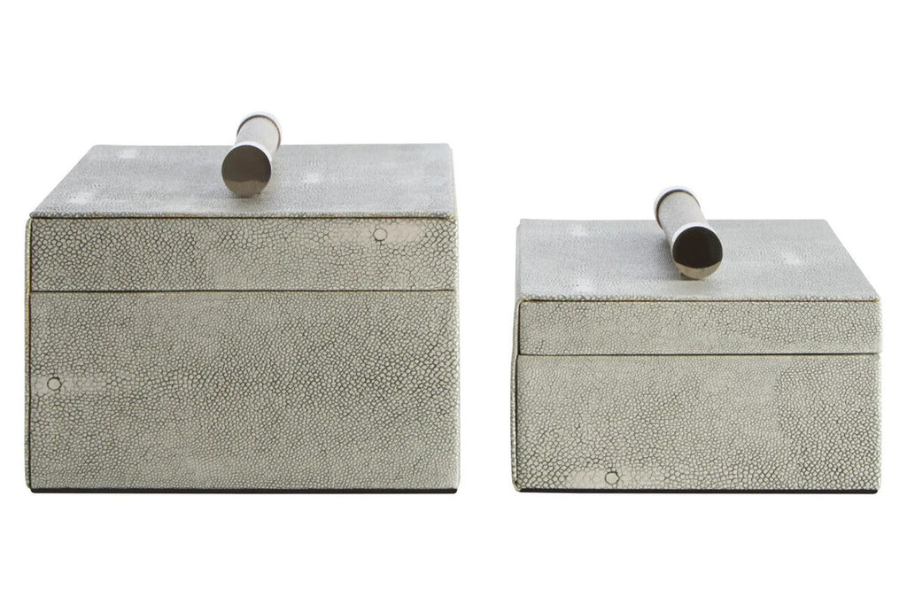Pendry Trinket Boxes - Set of 2 - Grey Shagreen