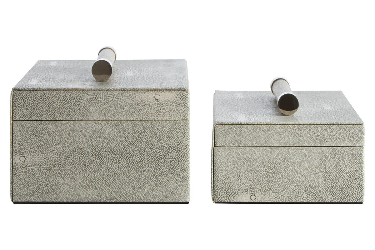 Pendry Trinket Boxes - Set of 2 - Grey Shagreen
