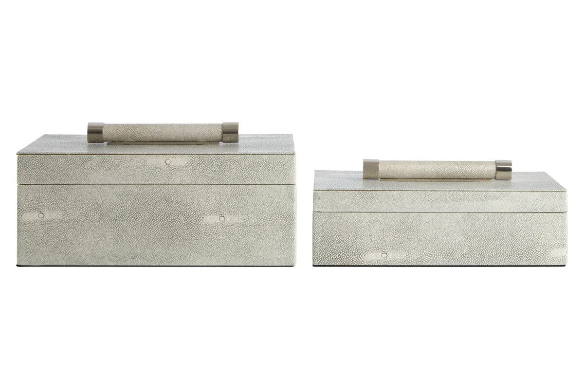 Pendry Trinket Boxes - Set of 2 - Grey Shagreen