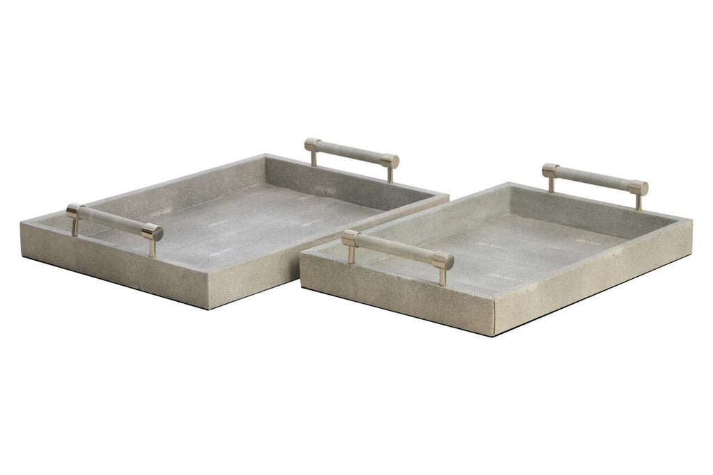 Pendry Trays - Set of 2 - Grey Shagreen