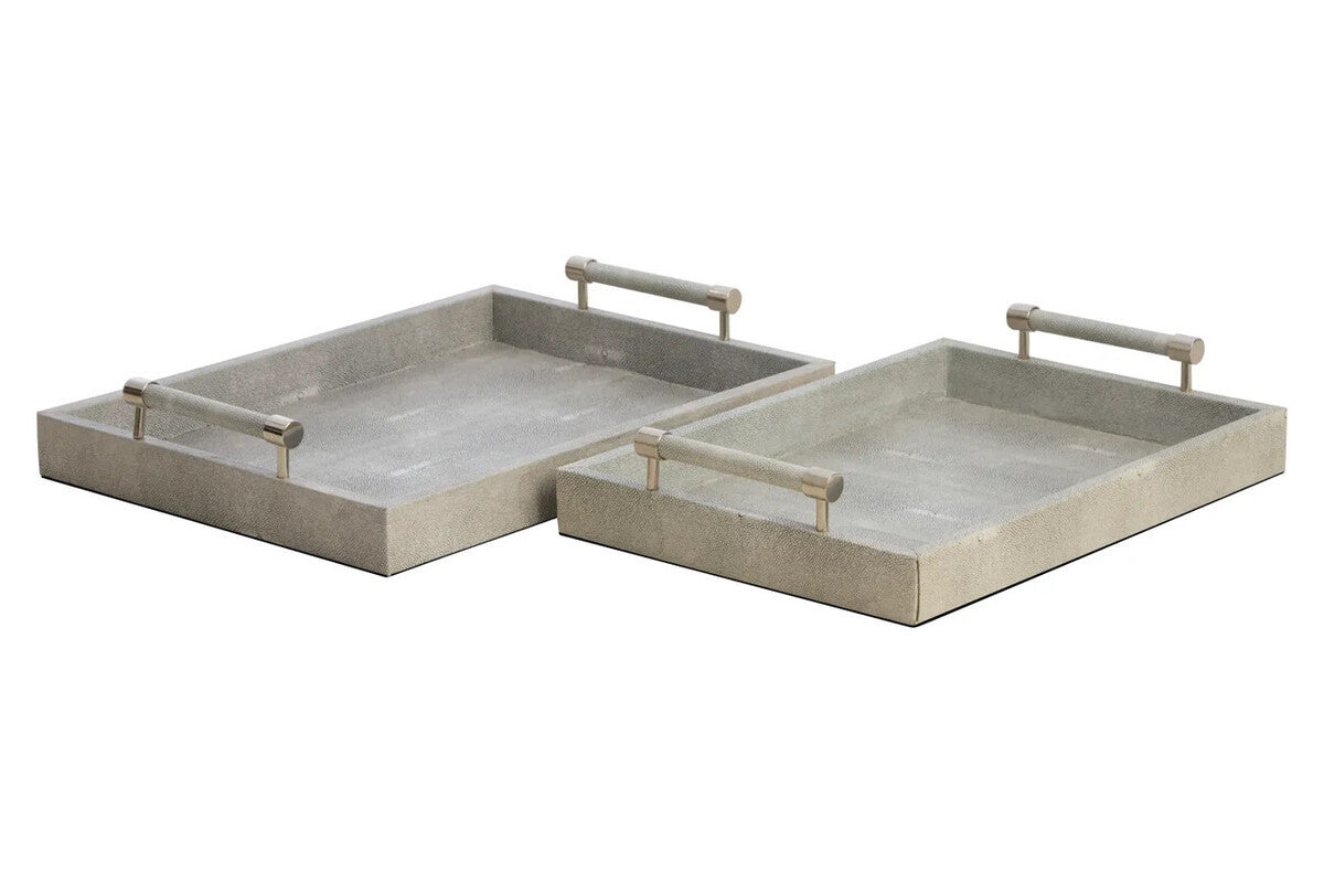 Pendry Trays - Set of 2 - Grey Shagreen