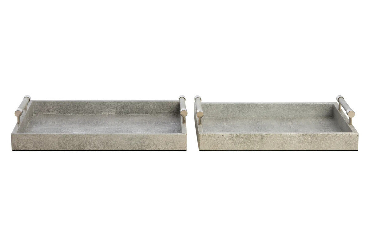 Pendry Trays - Set of 2 - Grey Shagreen