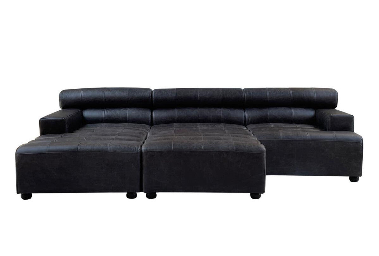 Marconi Modular Sofa Piece – Antique Black Leather