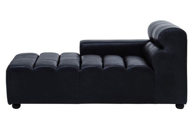 Marconi Left Arm Modular Chaise – Antique Black Leather