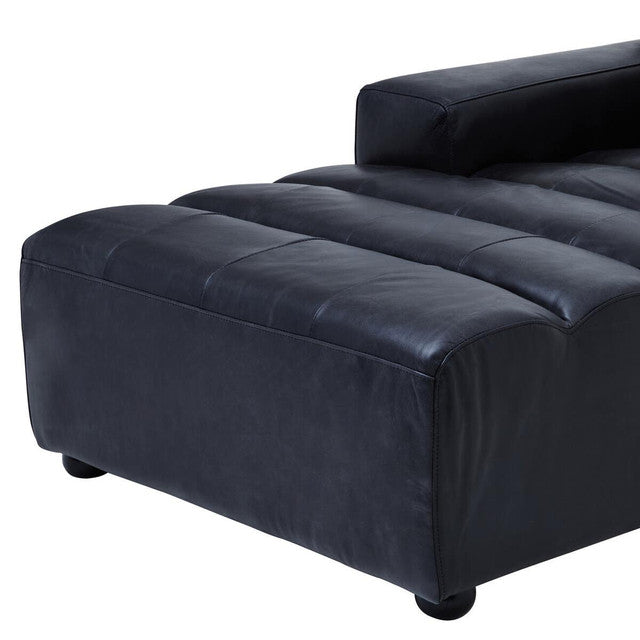 Marconi Left Arm Modular Chaise – Antique Black Leather
