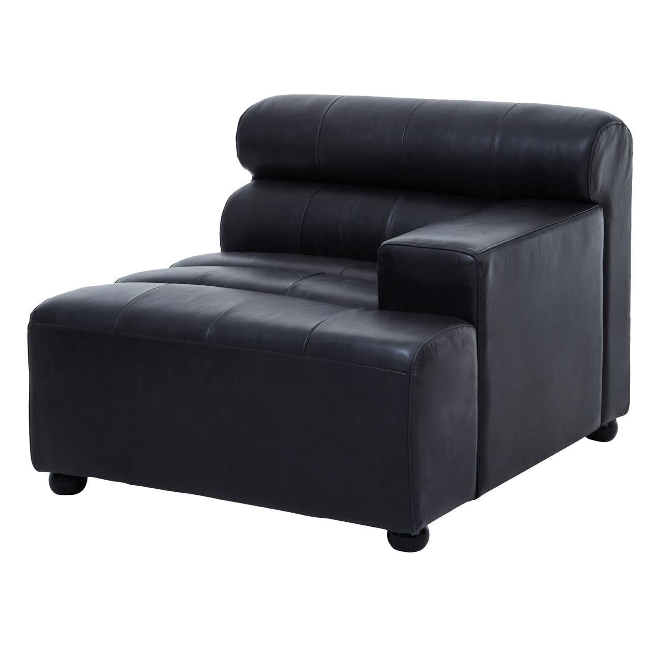 Marconi Right Arm Modular Sofa Piece – Antique Black Leather