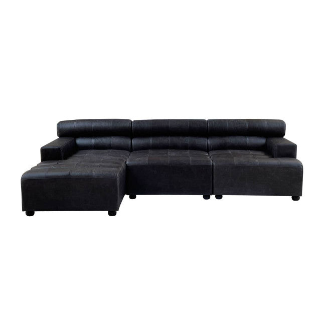 Marconi Right Arm Modular Sofa Piece – Antique Black Leather