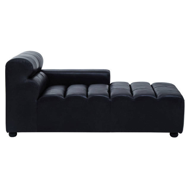 Marconi Right Arm Modular Chaise – Antique Black Leather