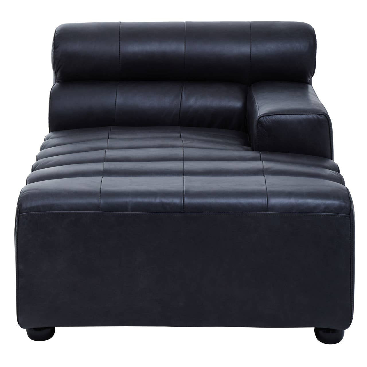 Marconi Right Arm Modular Chaise – Antique Black Leather