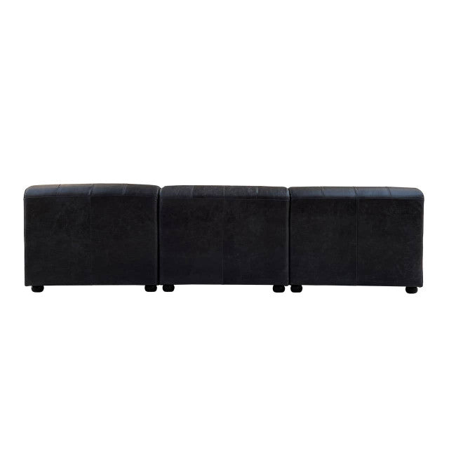 Marconi Right Arm Modular Chaise – Antique Black Leather