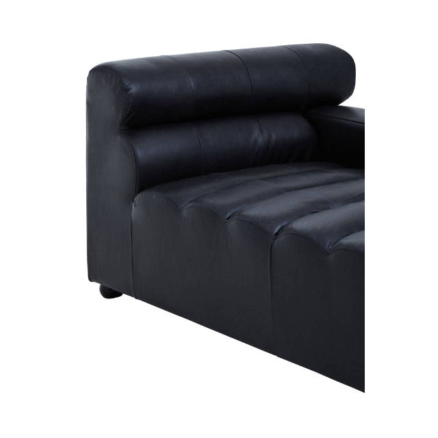 Marconi Right Arm Modular Chaise – Antique Black Leather