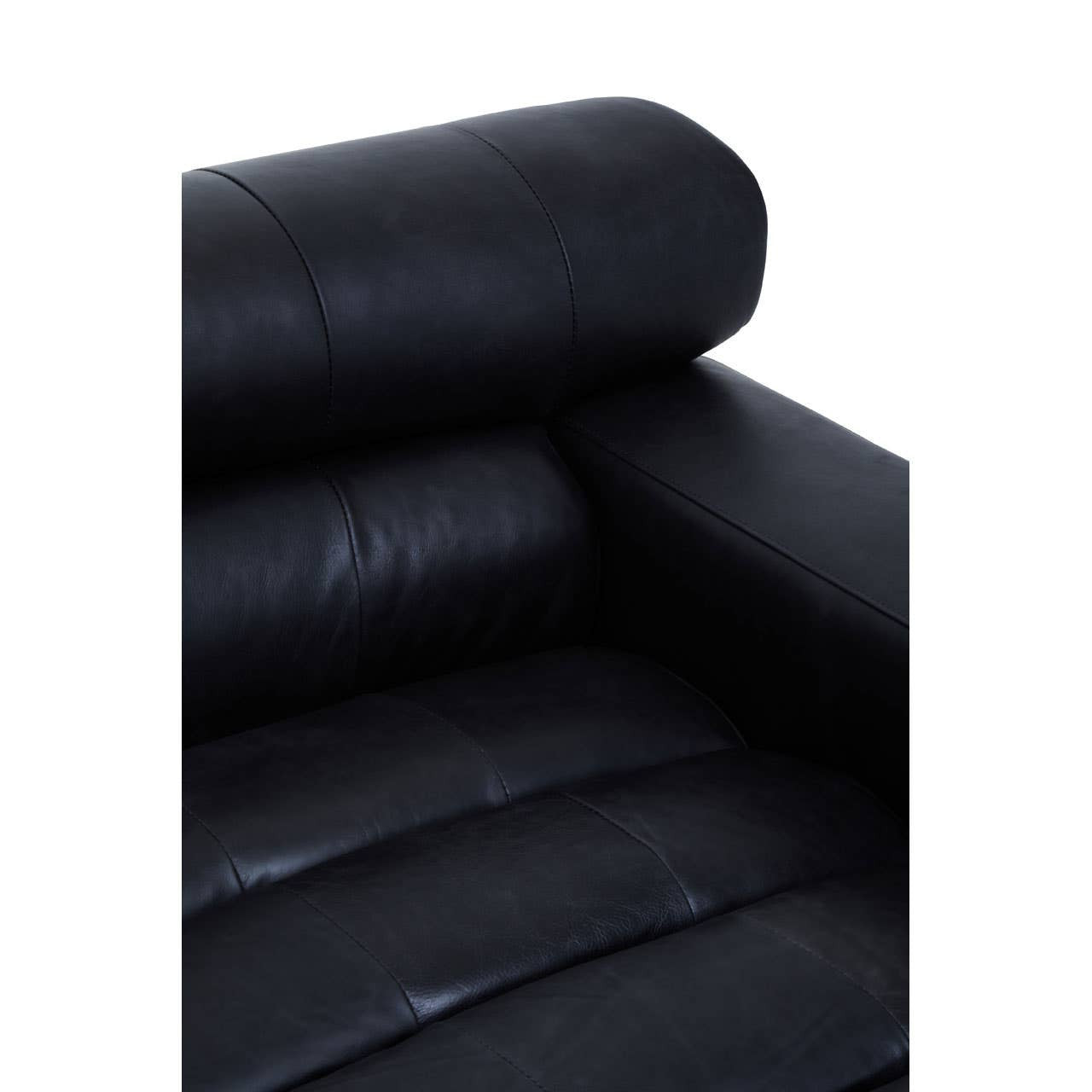 Marconi Right Arm Modular Chaise – Antique Black Leather